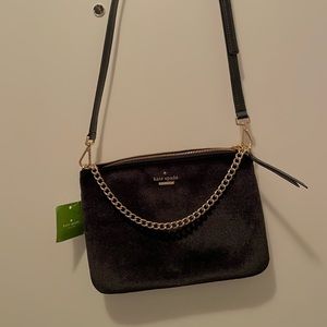 SOLD Kate Spade black velvet crossbody purse